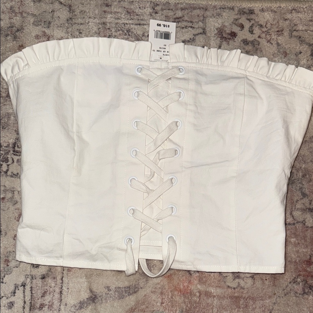 Discovery White Lace-Up Corset